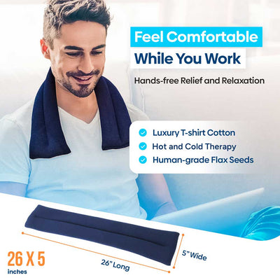 Microwavable Neck Heating Wrap, 26"x5", 100% Cotton Fabric