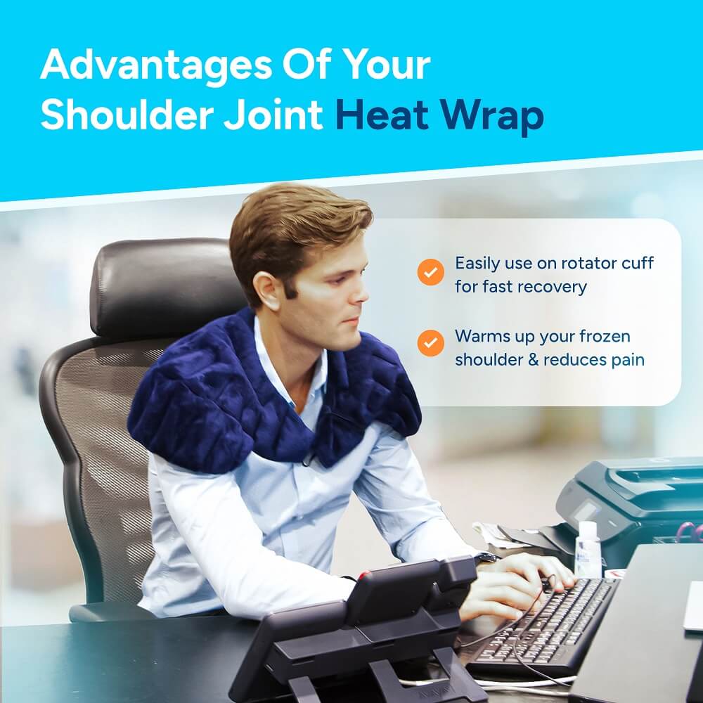 Microwavable Shoulder Heat Wrap for frozen shoulder rotator cuff injury