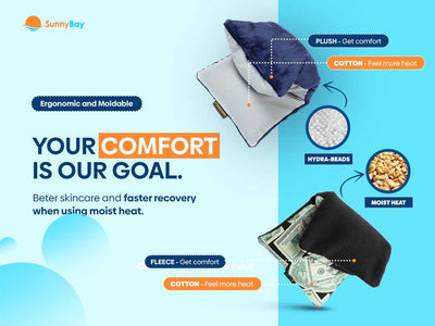 SunnyBay Small Heating Pad Microwavable - Moist Hot Compress (Football)
