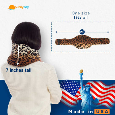 SunnyBay Hands-free Microwavable Neck Heating Wrap, leopard print