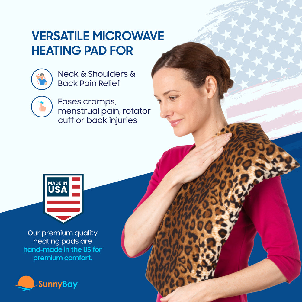 SunnyBay Microwavable Body Heating Wrap Washable Cover Leopard