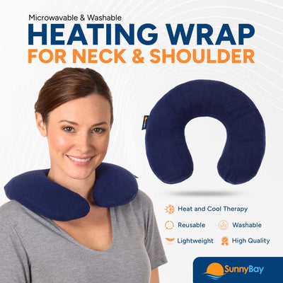 Microwavable Neck Heating Pad Neck Pain Relief Wrap Blue