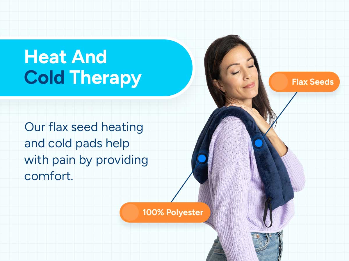 Wider Microwavable Heat Wrap Heated Neck Pillow blue