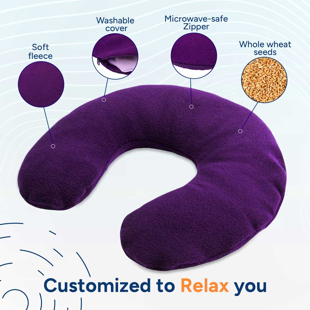 Microwavable Neck Heating Pad Neck Pain Relief Wrap Purple