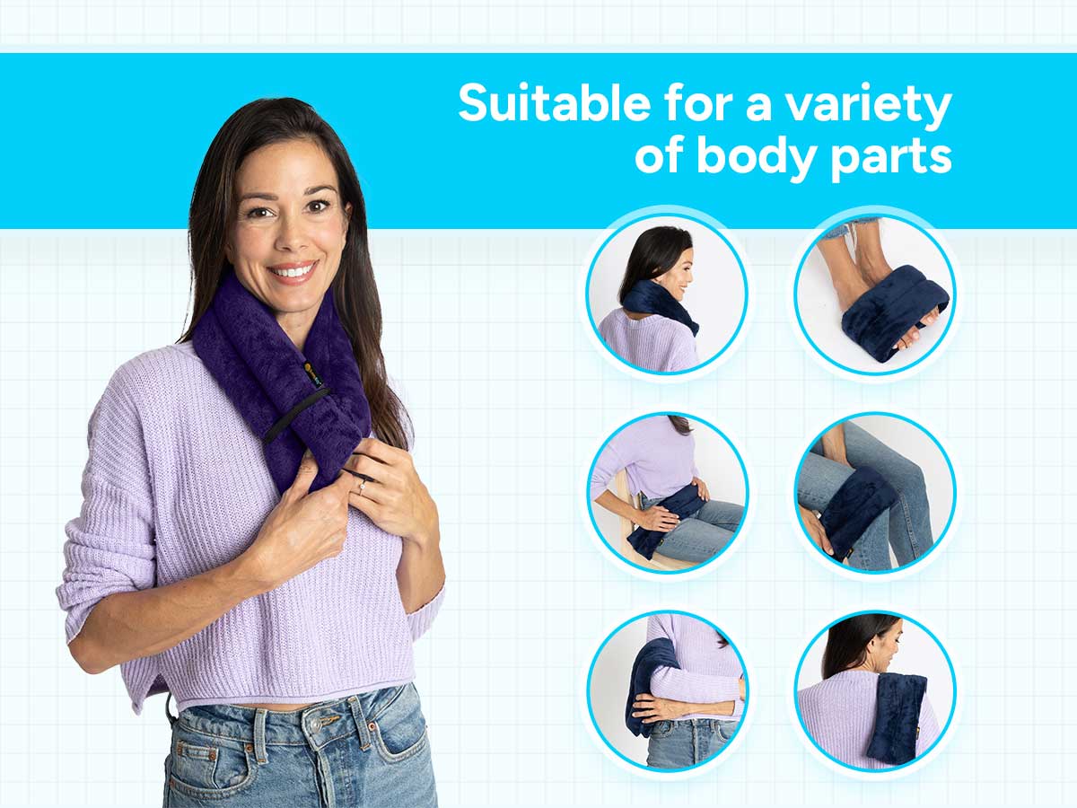 Microwavable Heat Wrap heated neck wrap for neck pain relief, purple
