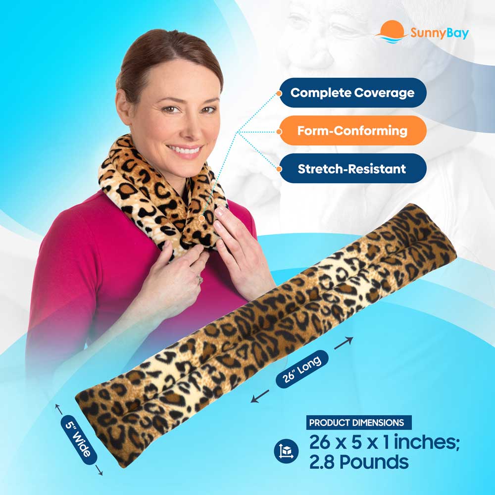 SunnyBay Microwavable Neck Heating Wrap Wheat Beanbag Leopard