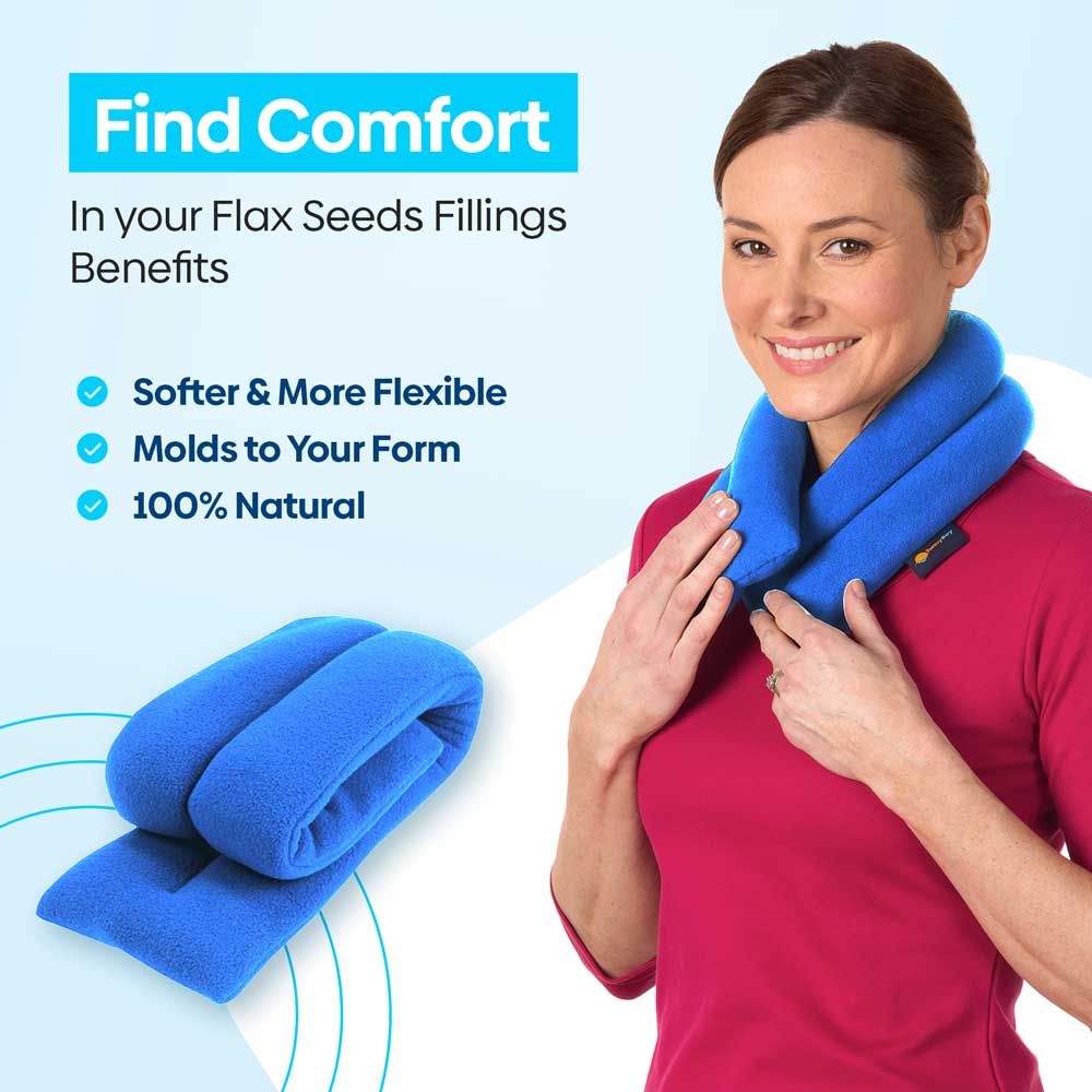 Microwavable Neck Heating Wrap Heated Pillow Muscle Cramp Made In USA Sky Blue