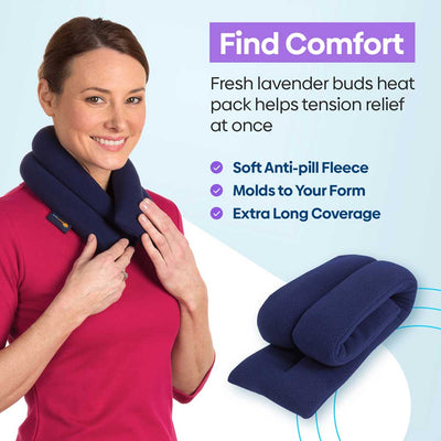 Lavender Microwavable Neck Heating Wrap aroma heated neck pillow Flax blue