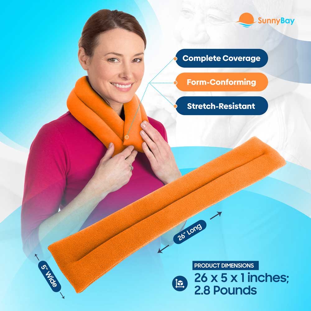 Microwavable Neck Heating Wrap heated neck wrap muscle pain relief orange