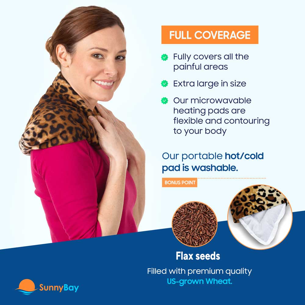 SunnyBay Microwavable Heating Pad Washable flax seeds moist heat back pain relief