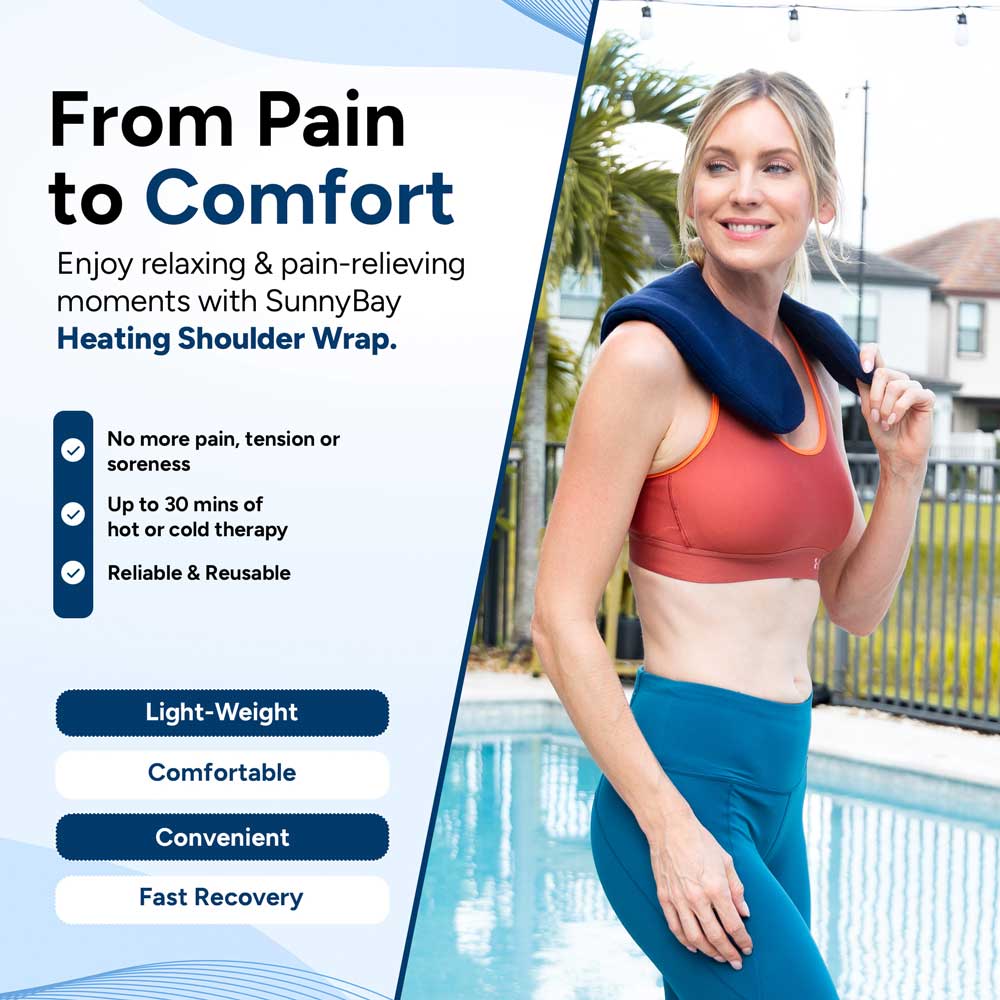 Microwavable Heating Wrap For Shoulder Upper Back, medium Blue