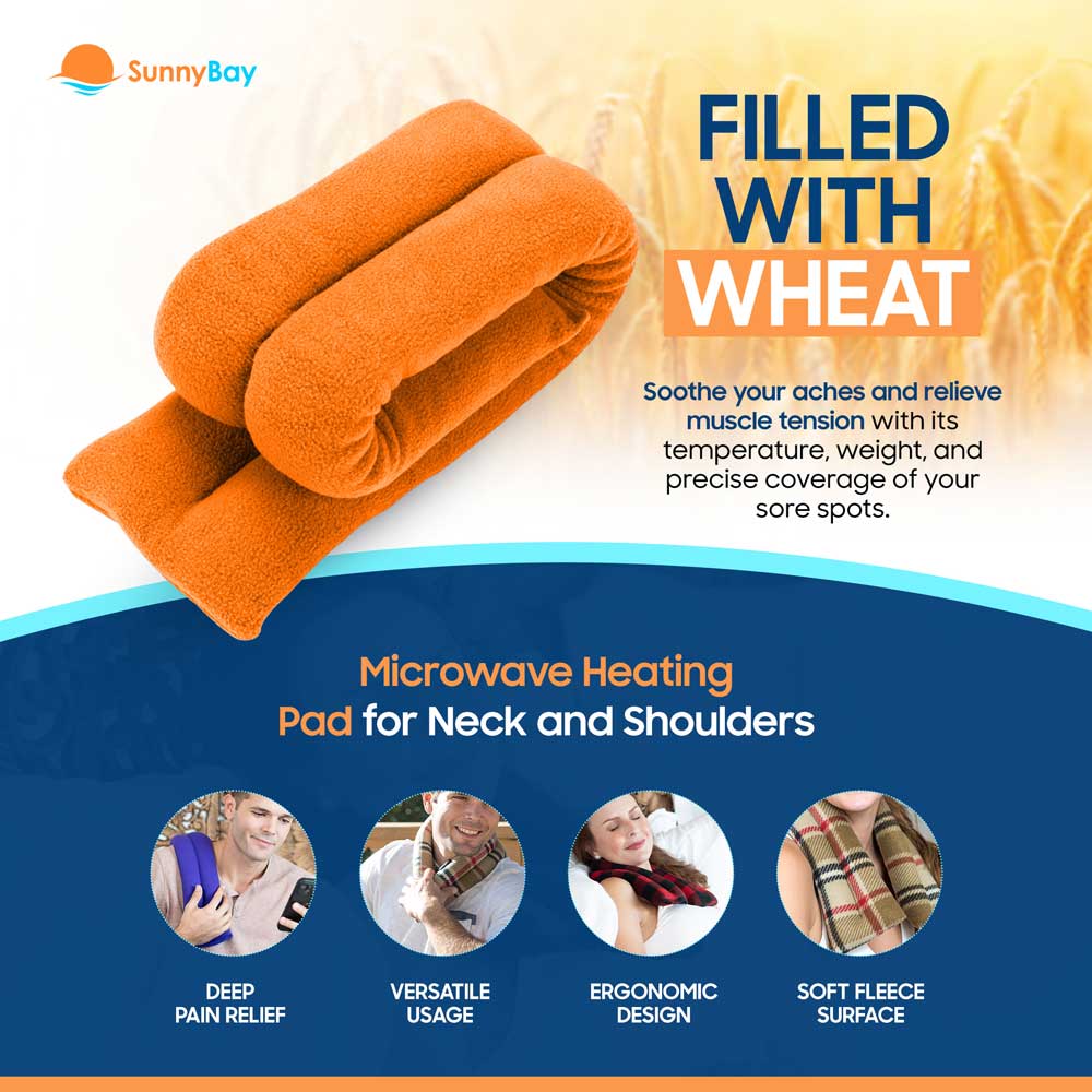 SunnyBay Microwavable Neck Heating Wrap Wheat Beanbag Orange
