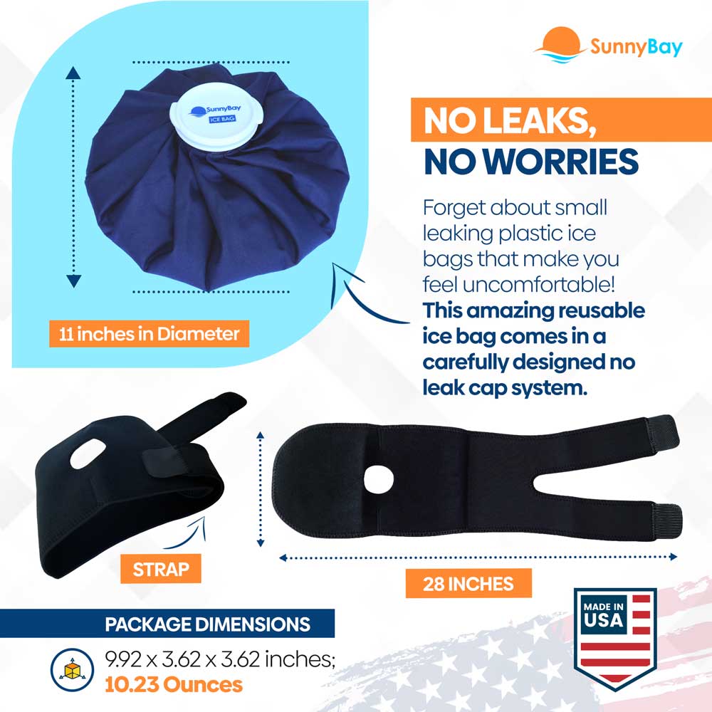 Large Ice Bag with Strap Add Ice Hot Water Hot Cold Therapy