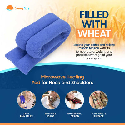 SunnyBay Microwavable Neck Heating Wrap Wheat Beanbag Skyblue