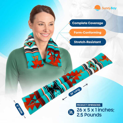 SunnyBay Microwavable Neck Heating Wrap Flax Seeds Turquoise