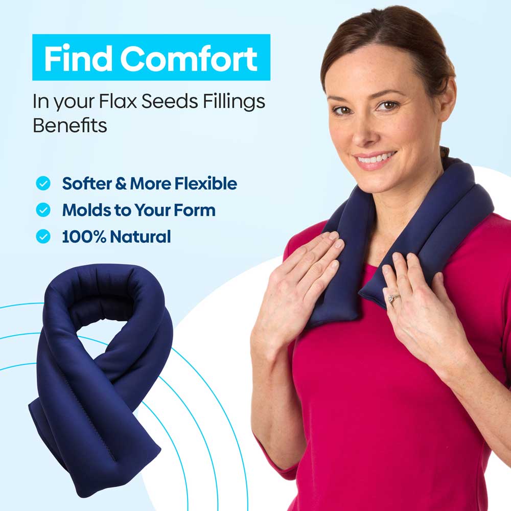 SunnyBay Microwavable Neck Heating Wrap Flax Seeds icing Blue