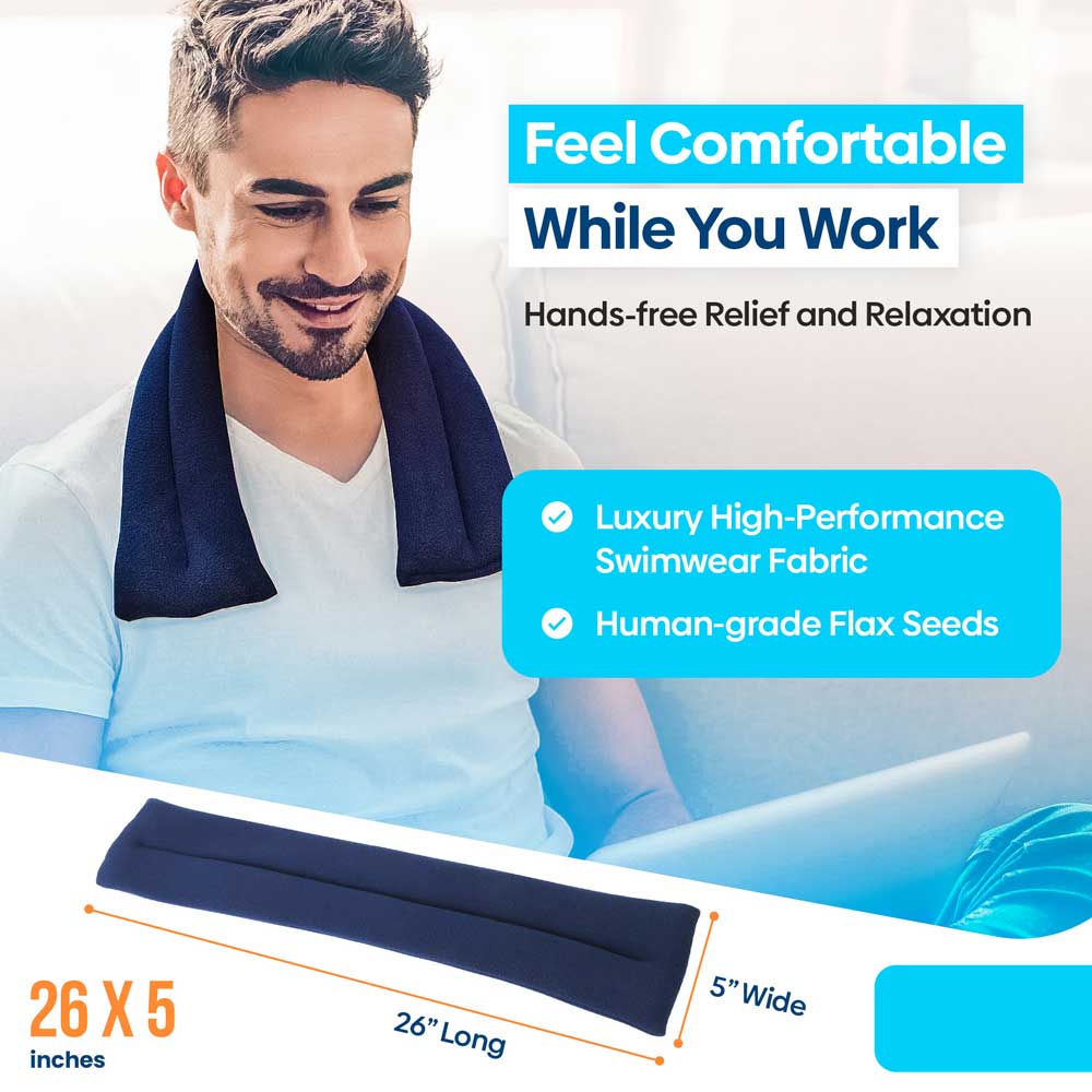 SunnyBay Microwavable Neck Heating Wrap Flax Seeds icing Blue