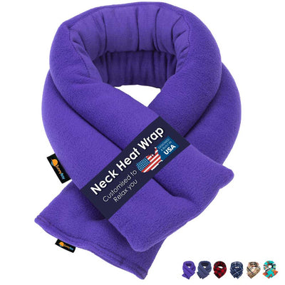 Microwavable neck heating pad, heated neck wrap pillow made in USA purple