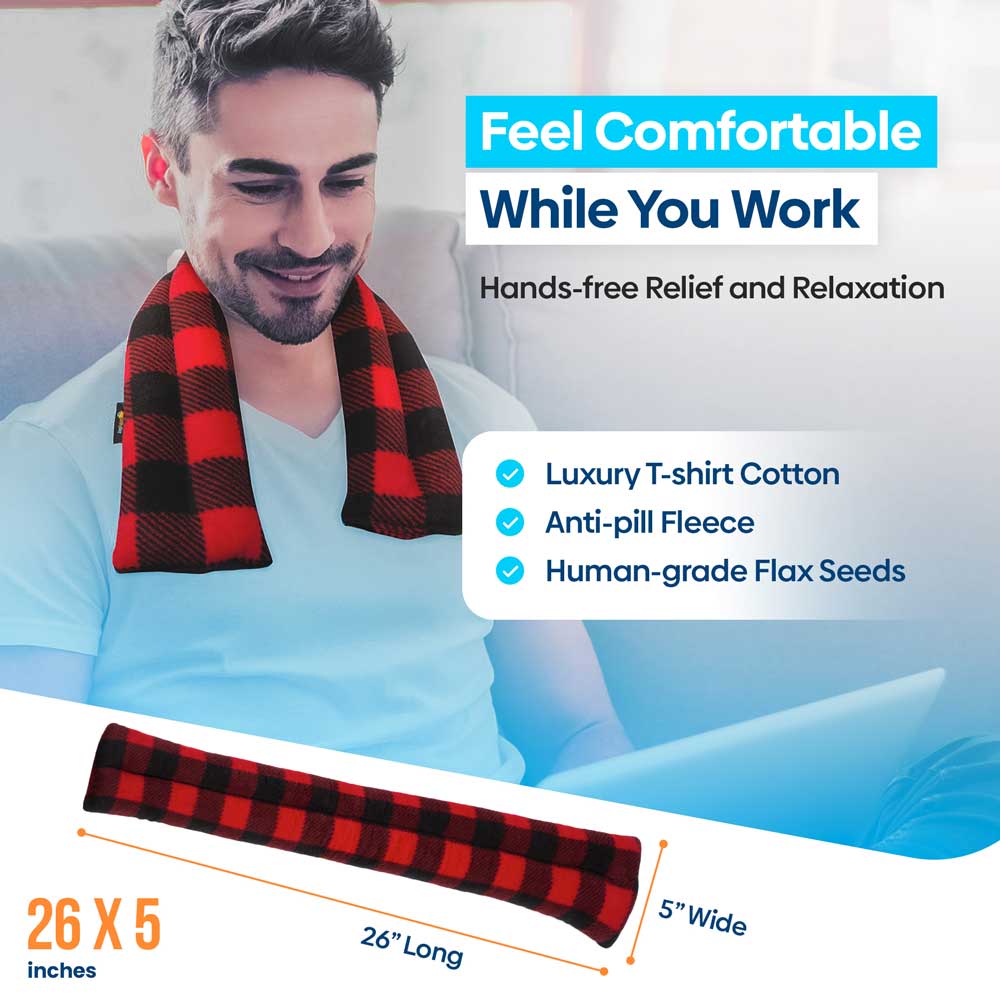 Microwavable Neck Heating Wrap Heated Neck Wrap red black bufflao
