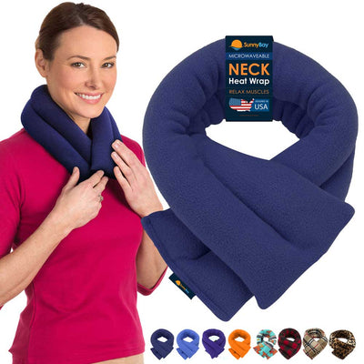 Microwavable Neck Heating Wrap heated neck wrap muscle pain relief navy blue