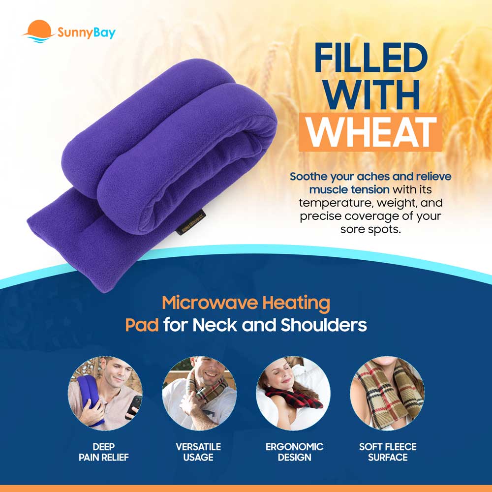 SunnyBay Microwavable Neck Heating Wrap Wheat Beanbag Purple