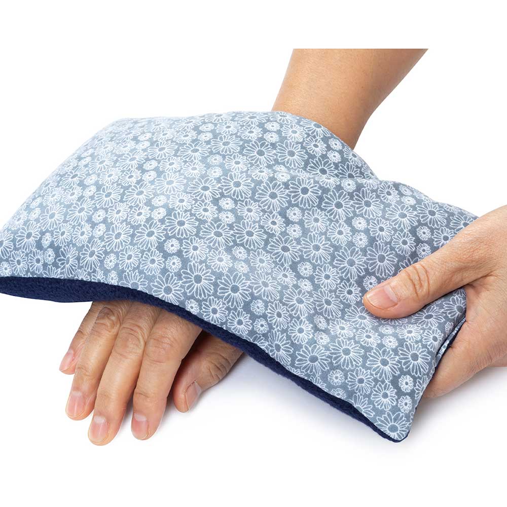 Small Heating Pad Microwavable - Moist Hot Compress grey Flower