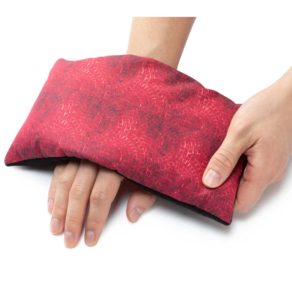 Small Heating Pad Microwavable - Moist Hot Compress (Red-Black Ring Pattern)