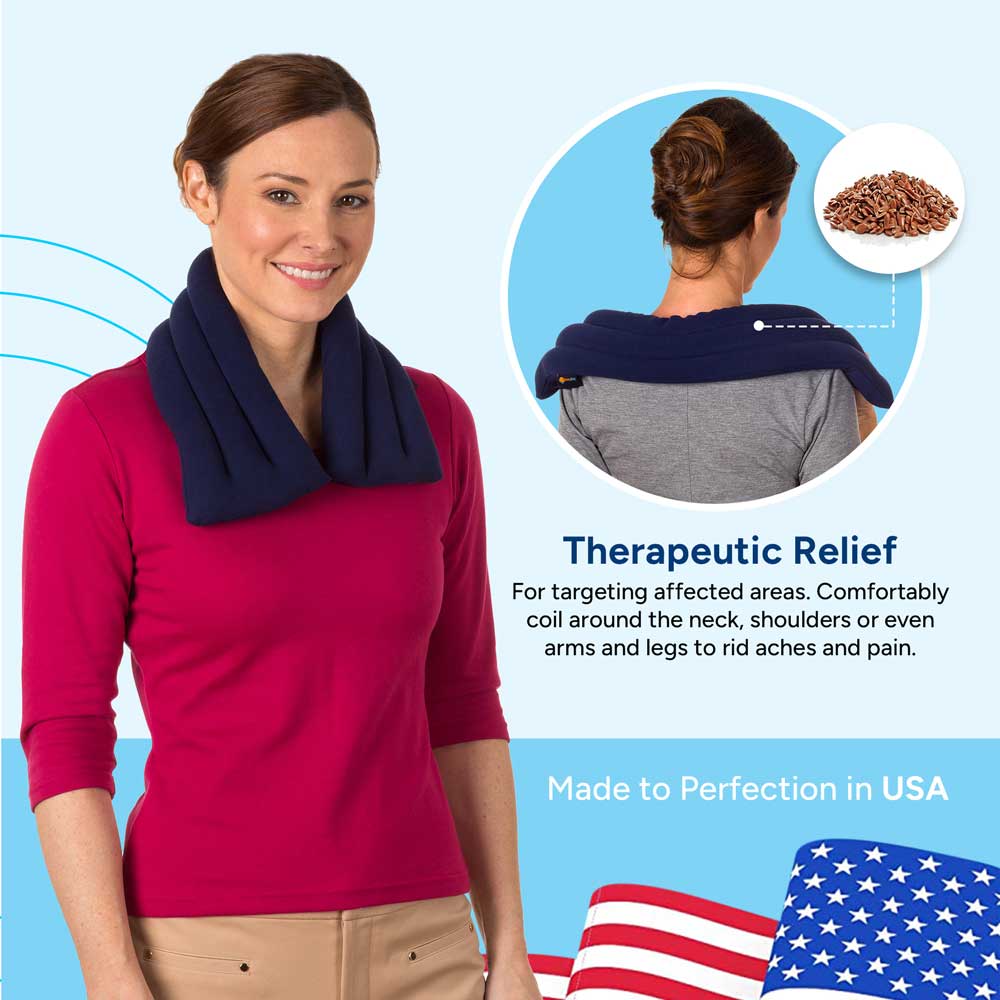 Microwavable Neck Heating Wrap Pain Relief Heated Neck Wrap Blue