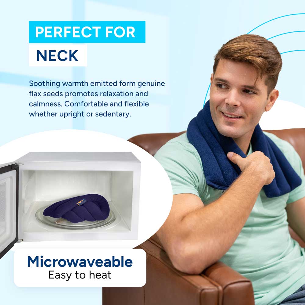 Microwavable Neck Heating Wrap Pain Relief Heated Neck Wrap Blue