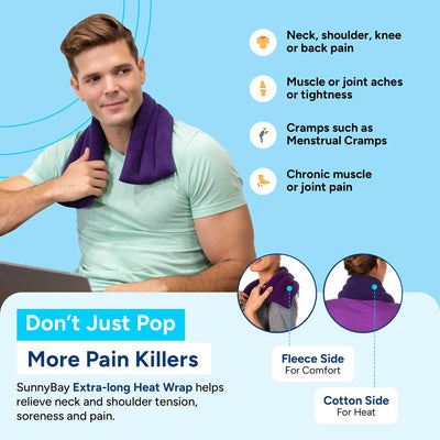 Microwavable Neck Heating Wrap Pain Relief Heated Neck Wrap Purple