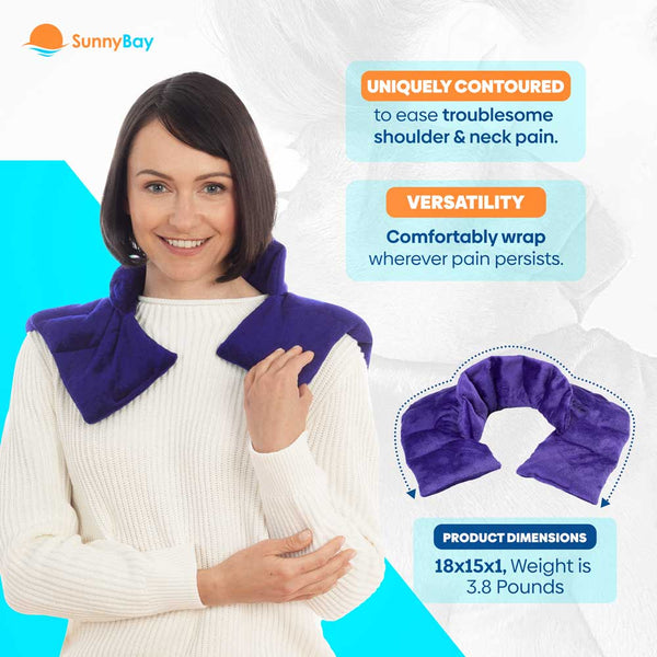 Microwavable Neck and Shoulder Heating Wrap, Odorless, Purple