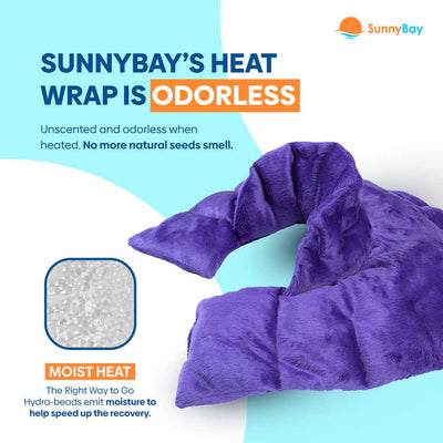 Microwavable Neck and Shoulder Heating Wrap, Odorless, Purple