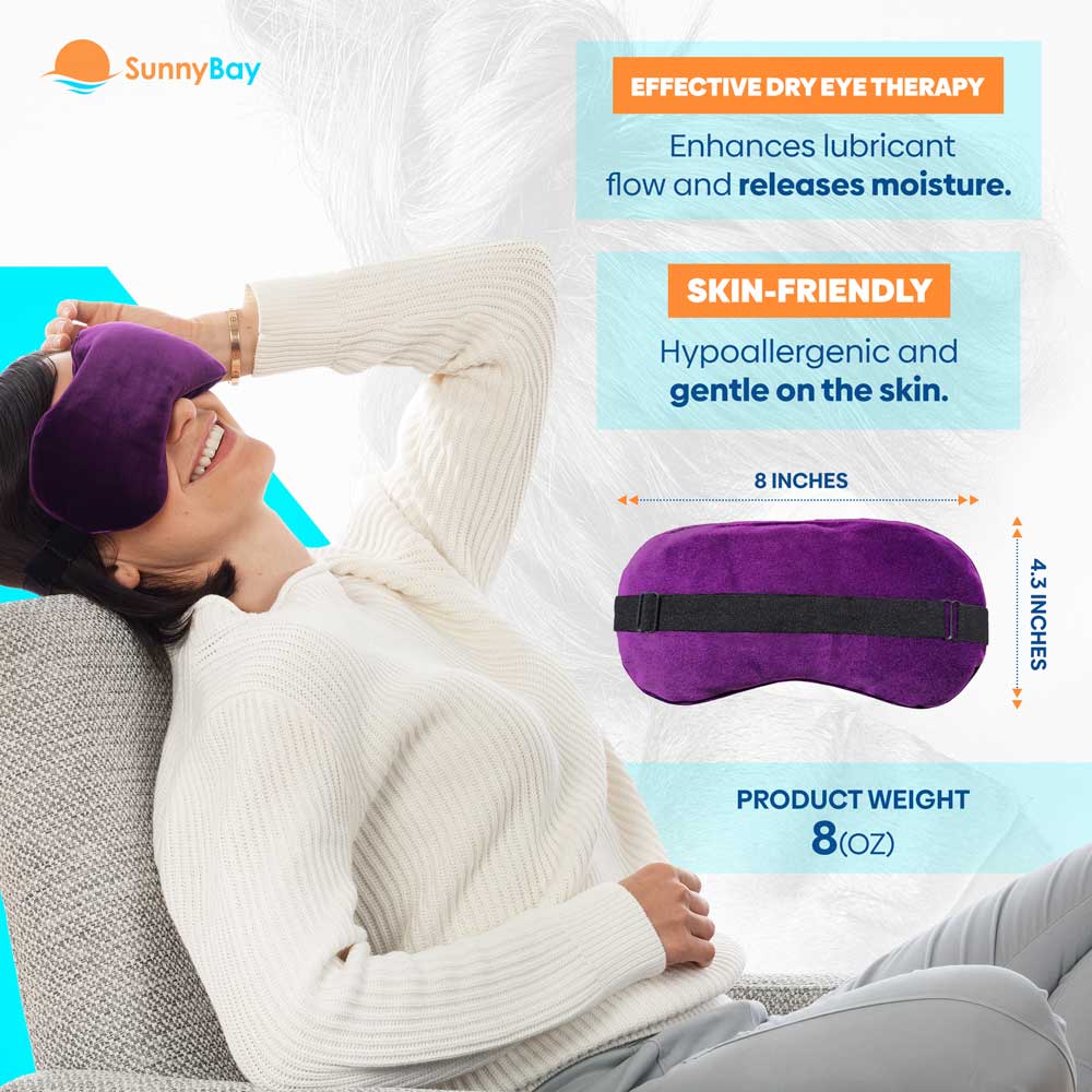 Dry Eye Therapy Eye Mask, Reusable Microwavable Odorless Heat Therapy, Purple