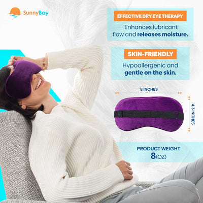 SunnyBay eye mask pillow for dry eye therapy moist heat hot cold