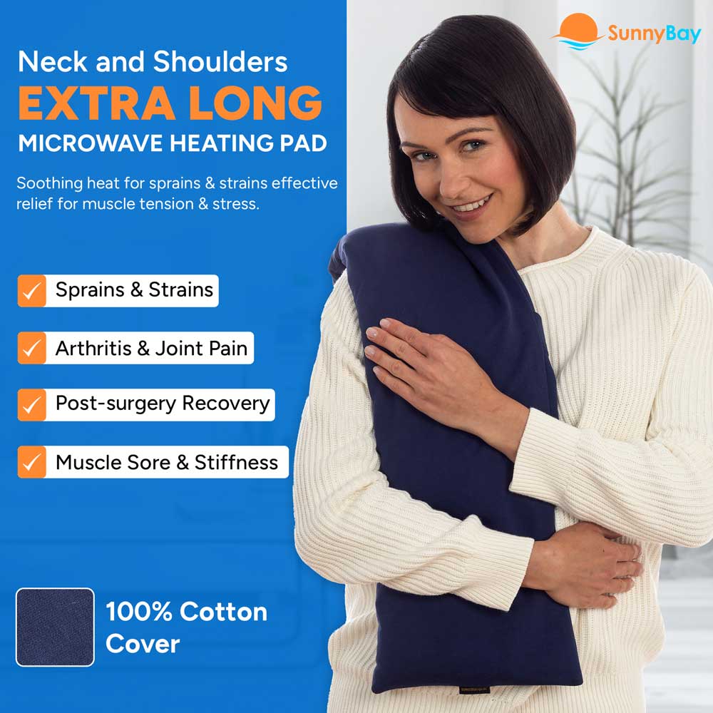 Sunnybay Microwavable Shoulder Body Heating Wrap 9"x29" Blue