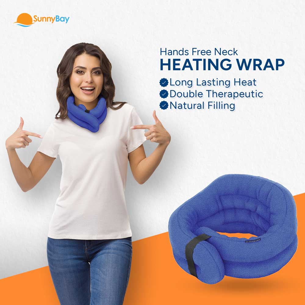Hands-free Microwavable Neck Heating Wrap, Skyblue