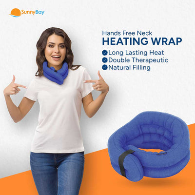 SunnyBay Hands-free Microwavable Neck Heating Wrap, Blue XL