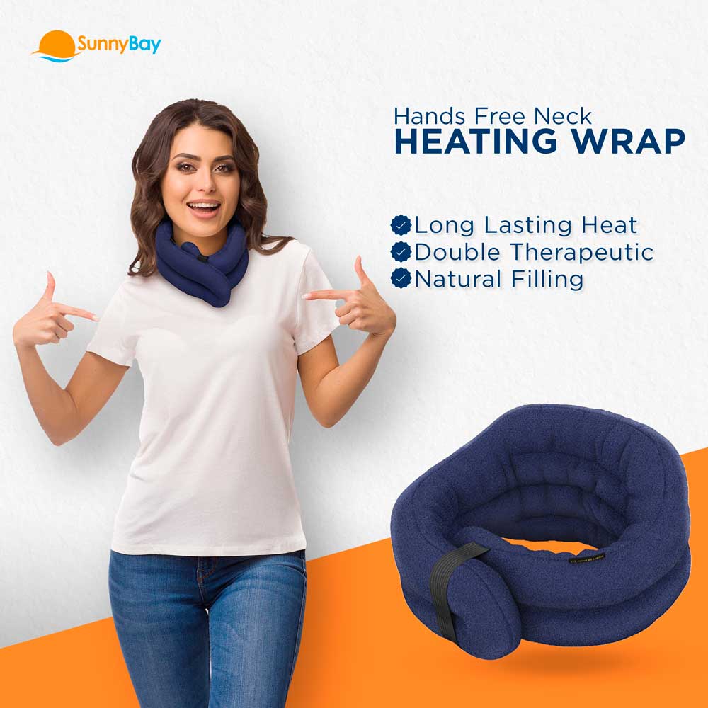 hands free microwave neck heating pad Hands free Microwavable Neck Heating Wrap Blue SunnyBay