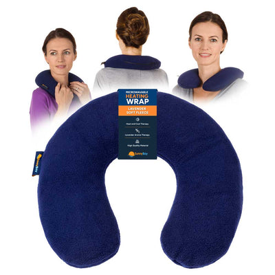 Microwavable Neck Heating Pad Neck Pain Relief Wrap Blue
