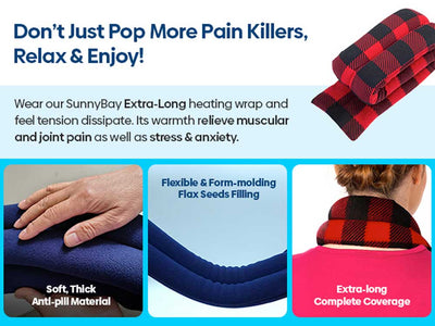 SunnyBay Microwavable Neck Heating Wrap Flax Seeds SkyBlue