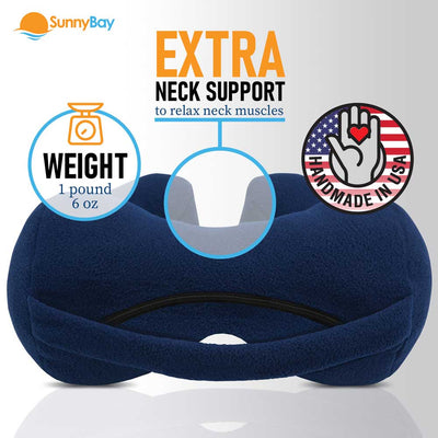 Chiropractic Neck Pillow sleeping travel neck cramp cushion pain relief , Blue, medium