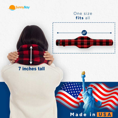 SunnyBay Hands-free Microwavable Neck Heating Wrap, Buffalo plaid