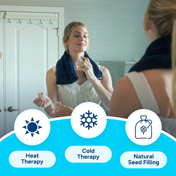 Wider Microwavable Heat Wrap Heated Neck Pillow blue