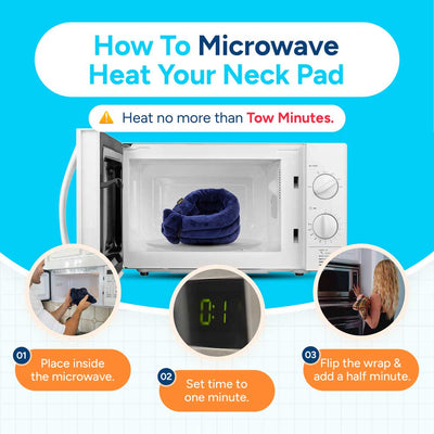 Wider Microwavable Heat Wrap Heated Neck Pillow blue