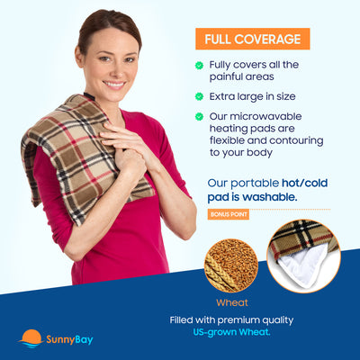 SunnyBay Microwavable Body Heating Wrap Washable Wheat Pain Relief London