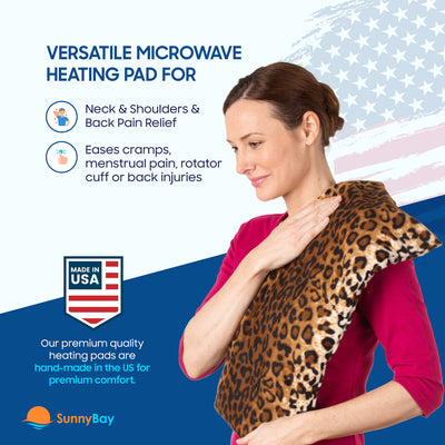 SunnyBay Microwavable Body Heating Wrap Washable Cover Leopard