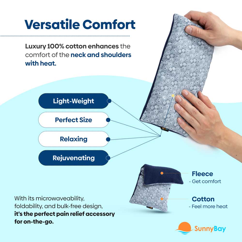 Small Heating Pad Microwavable - Moist Hot Compress Grey Flower