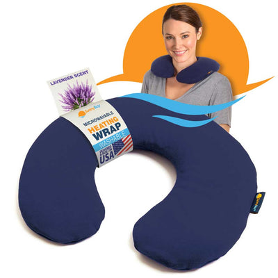 lavender aroma microwavable neck heating wrap moist heated neck pain relief