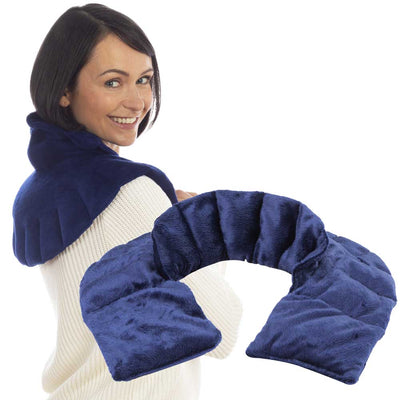 Microwavable Neck and Shoulder Heating Wrap, Odorless, Blue