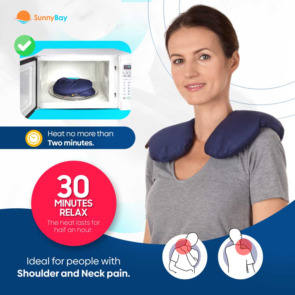 SunnyBay Microwavable Heating Pad Neck Heating Wrap Pain Relief Moist Hot Compress